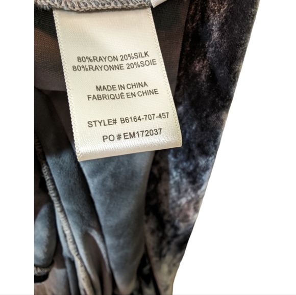 Cloth & Stone Velvet Tie-Dye Slip Dress | Anthropologie | Black Midi Cowl Neck - Picture 8 of 9